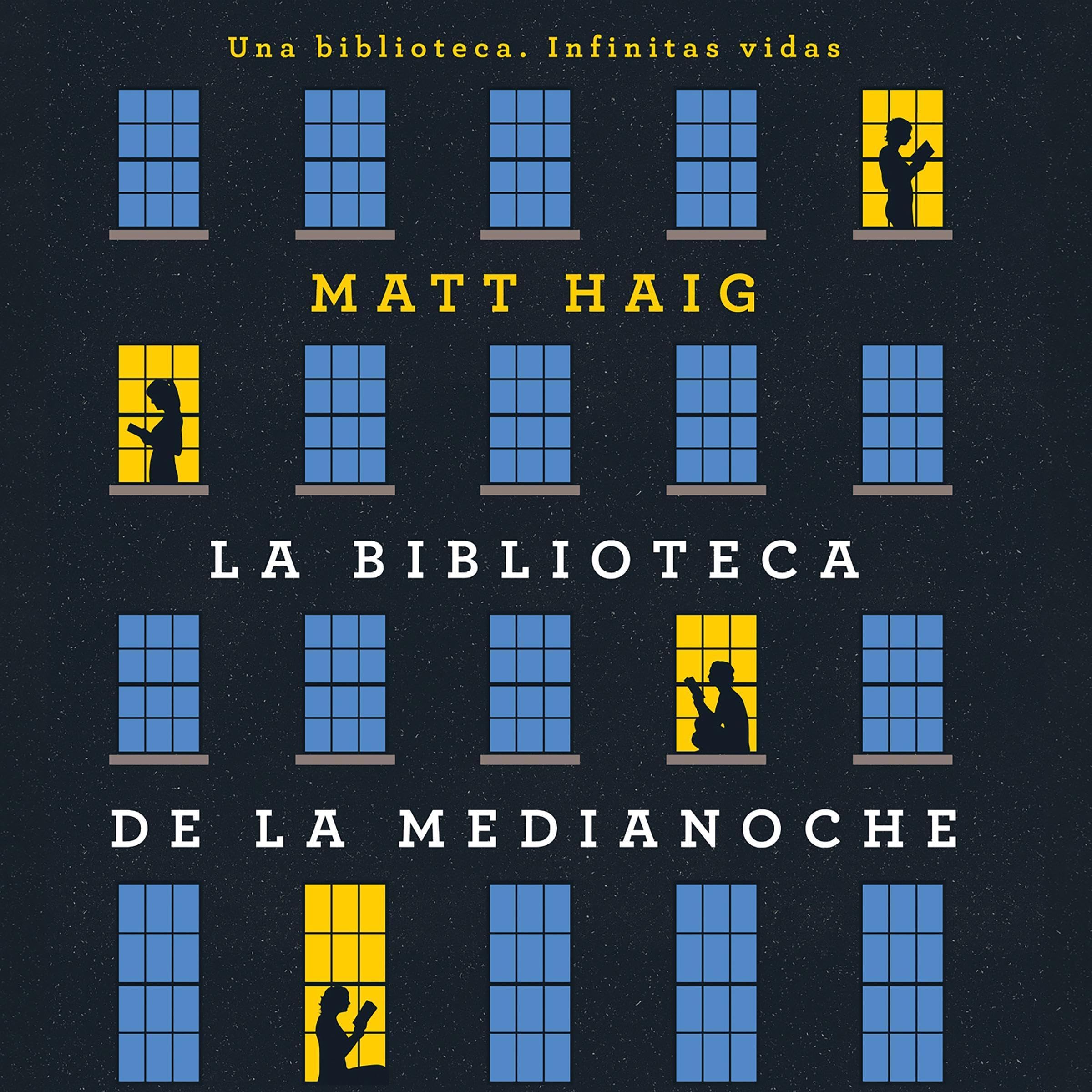 Cubierta del audiolibro La Biblioteca de la Medianoche (AdN)